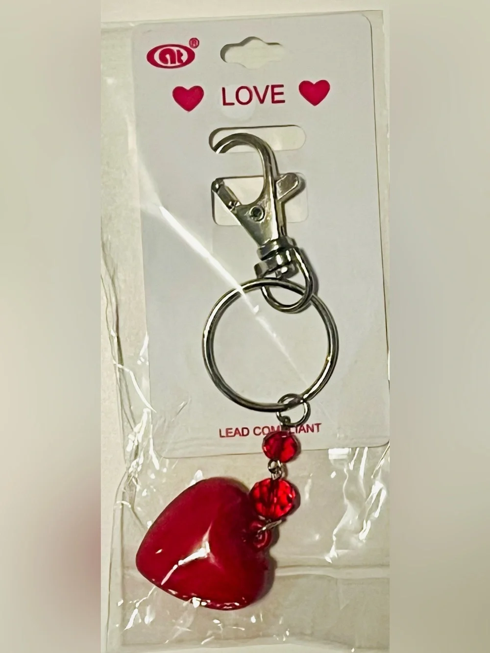 LOVE Red Heart Keychain